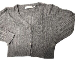 Cropped Gray Cardigan